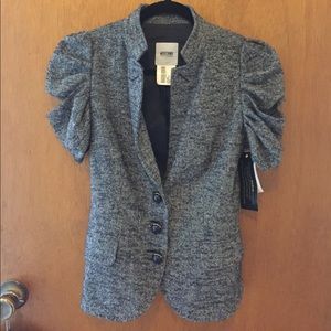 Moschino Cheap and Chic Navy Blue Tweed Blazer